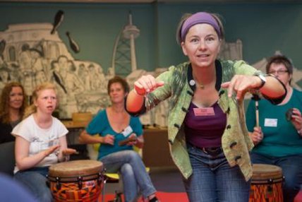 Helga Reihl im Workshop. Foto: Bernd Lammel