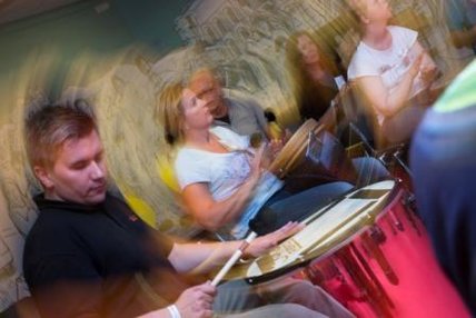 Im Trommel-Workshop ging's rund. Foto: Bernd Lammel